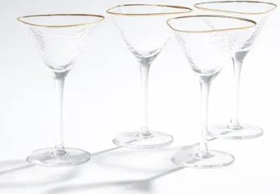 Set of 4 Hammered Martini Glasses