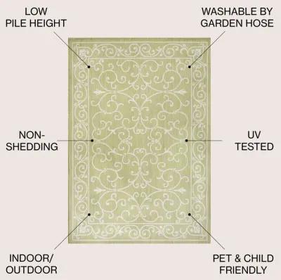 Charleston Vintage Filigree Textured Weave Indoor/Outdoor Area Rug