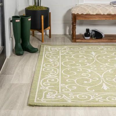 Charleston Vintage Filigree Textured Weave Indoor/Outdoor Area Rug