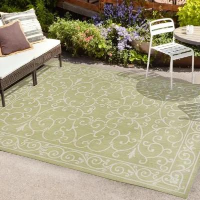 Charleston Vintage Filigree Textured Weave Indoor/Outdoor Area Rug