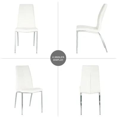 Set of 4 Modern Faux Leather Dining Chairs