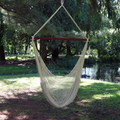 Sunnydaze Extra Large Cabo Soft String Polypropylene Hammock Chair - Cream