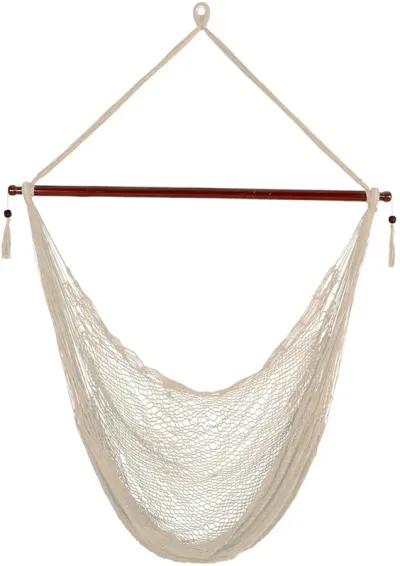 Sunnydaze Extra Large Cabo Soft String Polypropylene Hammock Chair - Cream