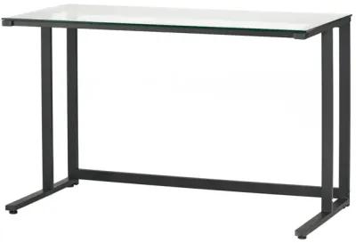 Stylish Modern Glass Computer Desk with Open Back