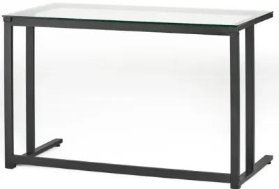 Stylish Modern Glass Computer Desk with Open Back