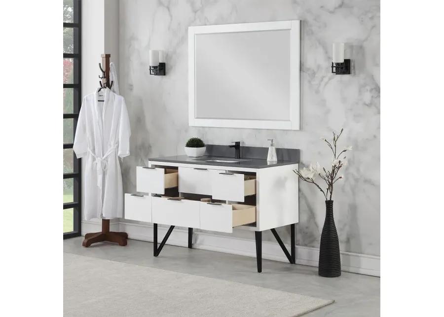 Altair 48 Single Bathroom Vanity in White with Mirror