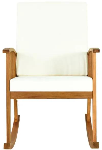 Outdoor Acacia Wood Rocking Chair with Detachable Washable Cushions