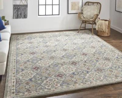 Rylan 8638F Taupe/Ivory/Red 2' x 3' Rug