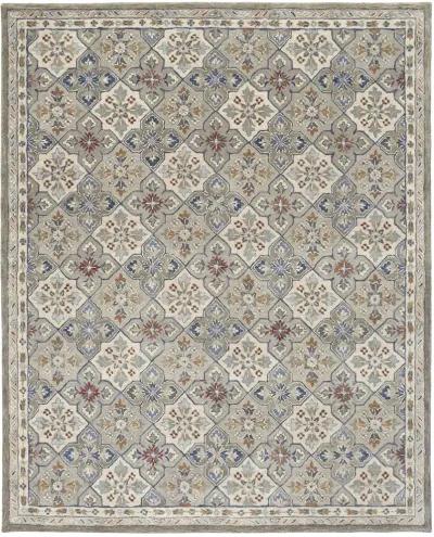 Rylan 8638F Taupe/Ivory/Red 2' x 3' Rug