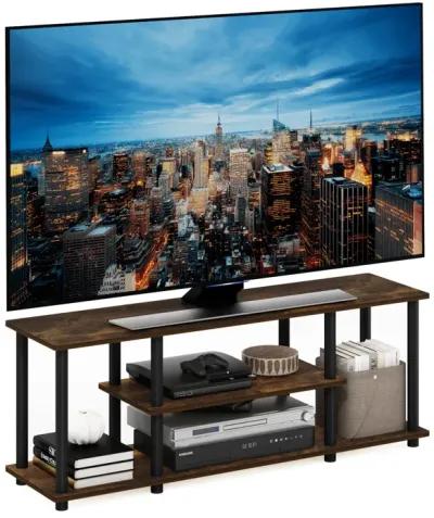 Furinno Furinno Turn-N-Tube No Tools 3D 3-Tier Entertainment TV Stands, Amber Pine/Black