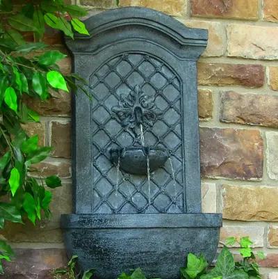 Sunnydaze Rosette Leaf Polystone Outdoor Solar Wall Fountain