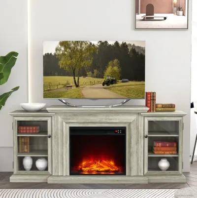 FESTIVO Farmhouse TV Stand with Fireplace - 70" Width -Fits up to 70" TV