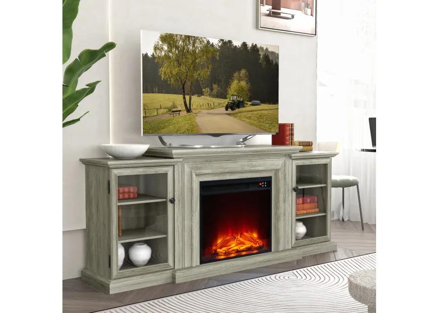 FESTIVO Farmhouse TV Stand with Fireplace - 70" Width -Fits up to 70" TV