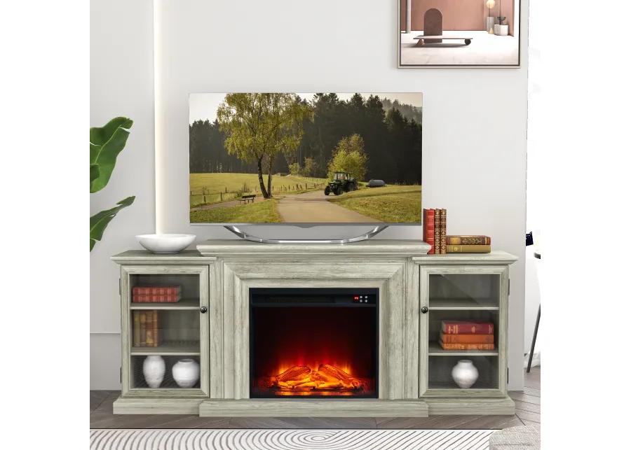 FESTIVO Farmhouse TV Stand with Fireplace - 70" Width -Fits up to 70" TV