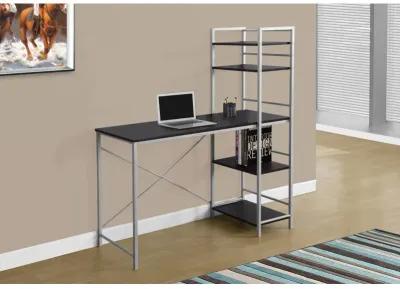 Monarch Specialties I 7166 Computer Desk, Home Office, Laptop, Storage Shelves, 48"L, Work, Metal, Laminate, Brown, Grey, Contemporary, Modern