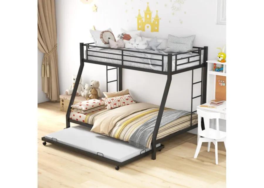 Full over Full Bunk Bed Platform Wood Bed with Ladder