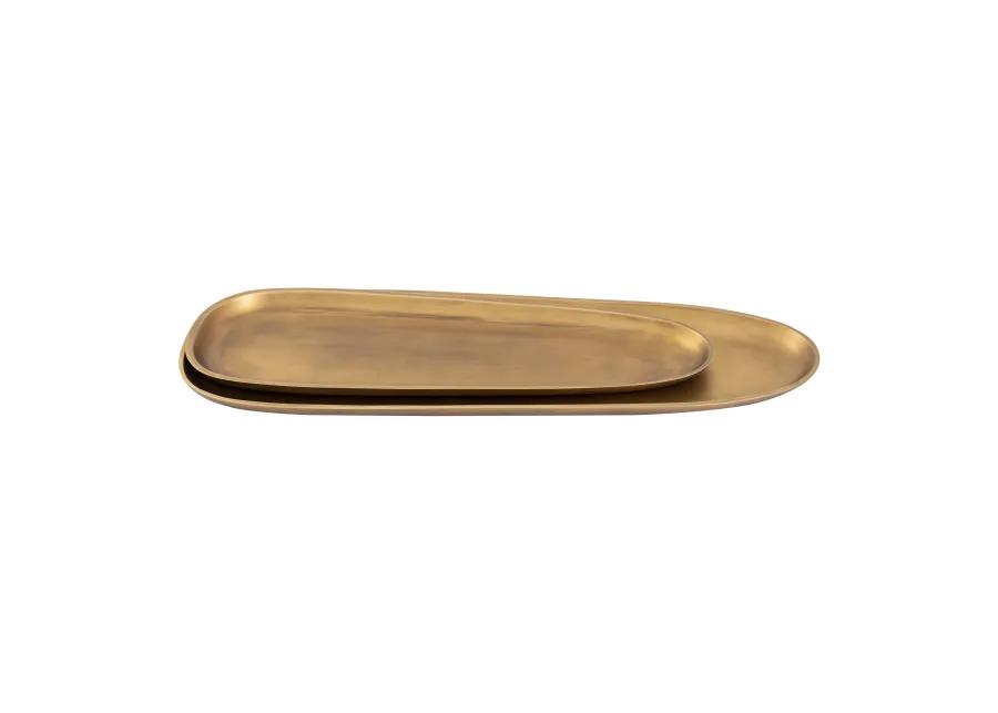 Blain Brass Tray Set