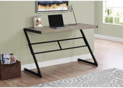 Monarch Specialties I 7373 Computer Desk, Home Office, Laptop, 48"L, Work, Metal, Laminate, Brown, Black, Contemporary, Modern