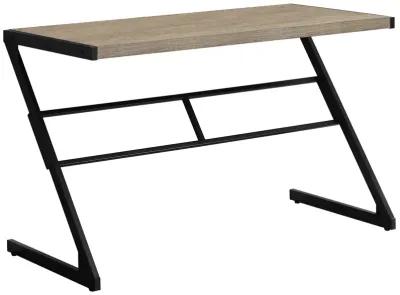 Monarch Specialties I 7373 Computer Desk, Home Office, Laptop, 48"L, Work, Metal, Laminate, Brown, Black, Contemporary, Modern