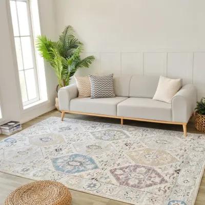 Nomad Vintage Boho Beige Grey Indoor Area Rug