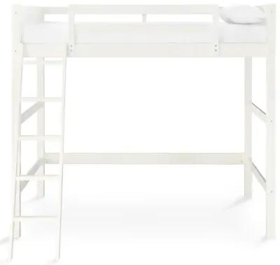 DHP Carlson Full Size Wooden Loft Bed with Ladder and Safety Railings