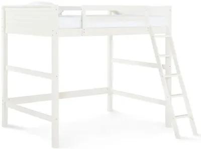 DHP Carlson Full Size Wooden Loft Bed with Ladder and Safety Railings