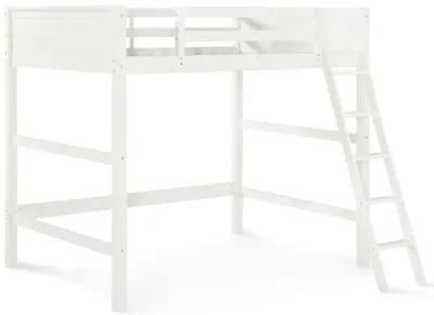 DHP Carlson Full Size Wooden Loft Bed with Ladder and Safety Railings