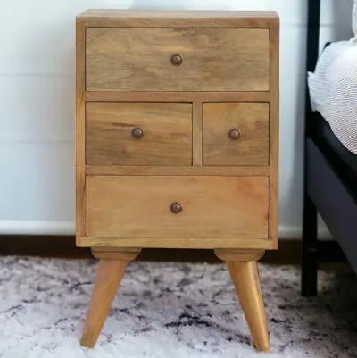 Solid Wood Nordic Style 4 Drawer Multi Nightstand