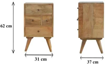 Solid Wood Nordic Style 4 Drawer Multi Nightstand