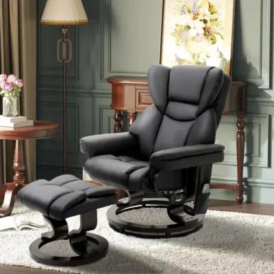 Adjustable Faux Leather Remote Massage Recliner Chair w/ Ottoman