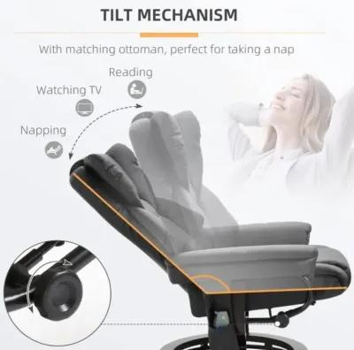 Adjustable Faux Leather Remote Massage Recliner Chair w/ Ottoman