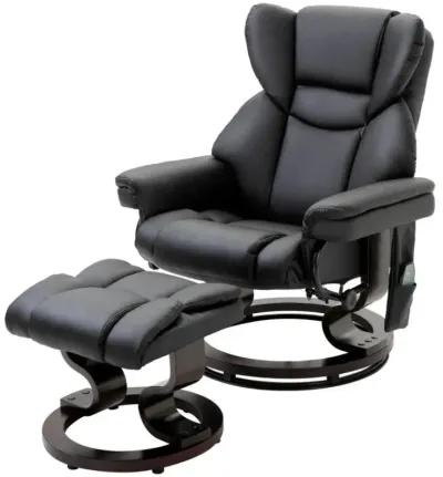 Adjustable Faux Leather Remote Massage Recliner Chair w/ Ottoman