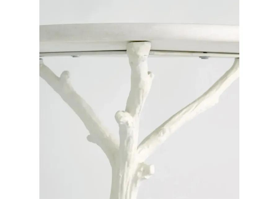 White Faux Bois Side Table