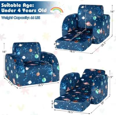 Hivvago 3-in-1 Convertible Kid Sofa Bed Flip-Out Chair Lounger for Toddler