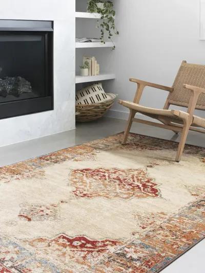 Isadora ISA04 Antique Ivory/Sunset 6' x 9' Rug by Loloi II