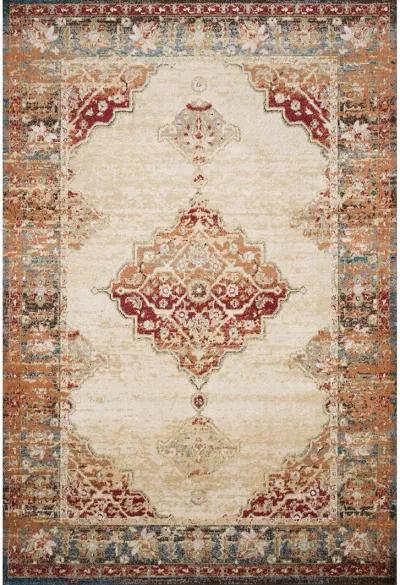 Isadora ISA04 Antique Ivory/Sunset 6' x 9' Rug by Loloi II