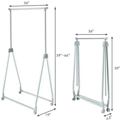 Extendable Foldable Heavy Duty Clothing Rack with Hanging Rod