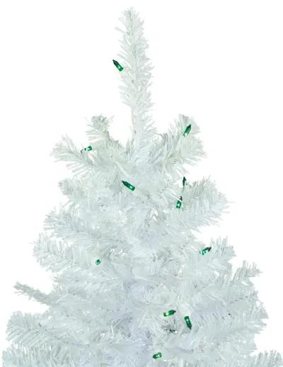 6.5' Pre-Lit Woodbury White Pine Pencil Artificial Christmas Tree  Green Lights