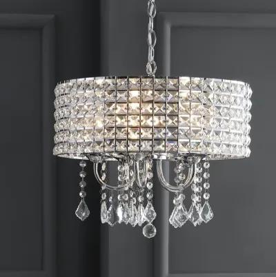 Reese Metal/Crystal LED Adjustable Drop Chandelier