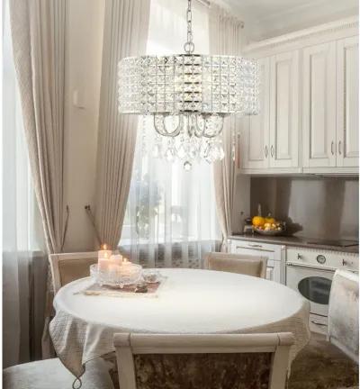 Reese Metal/Crystal LED Adjustable Drop Chandelier