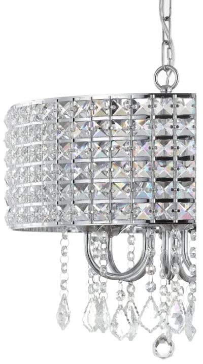 Reese Metal/Crystal LED Adjustable Drop Chandelier