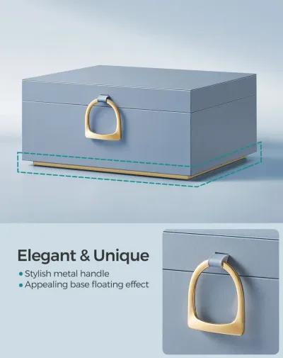 2-Layer Jewelry Box with Handle for Stylish and Portable Storage