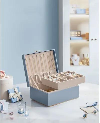 2-Layer Jewelry Box with Handle for Stylish and Portable Storage