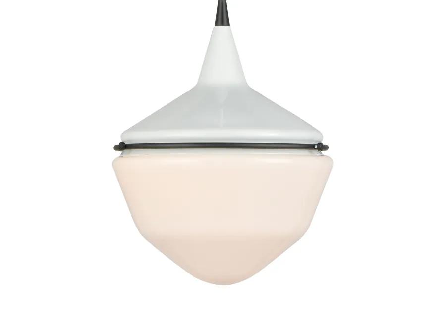 Mid-Century Schoolhouse Large White 12'' Wide 1-Light Mini Pendant