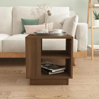 vidaXL Coffee Table Brown Oak 15.7"x15.7"x16.9" Engineered Wood