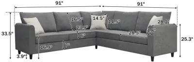 Merax Modern Upholstered Living Room Sectional Sofa