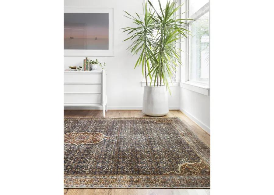 Layla LAY09 Cobalt Blue/Spice 2'6" x 9'6" Rug