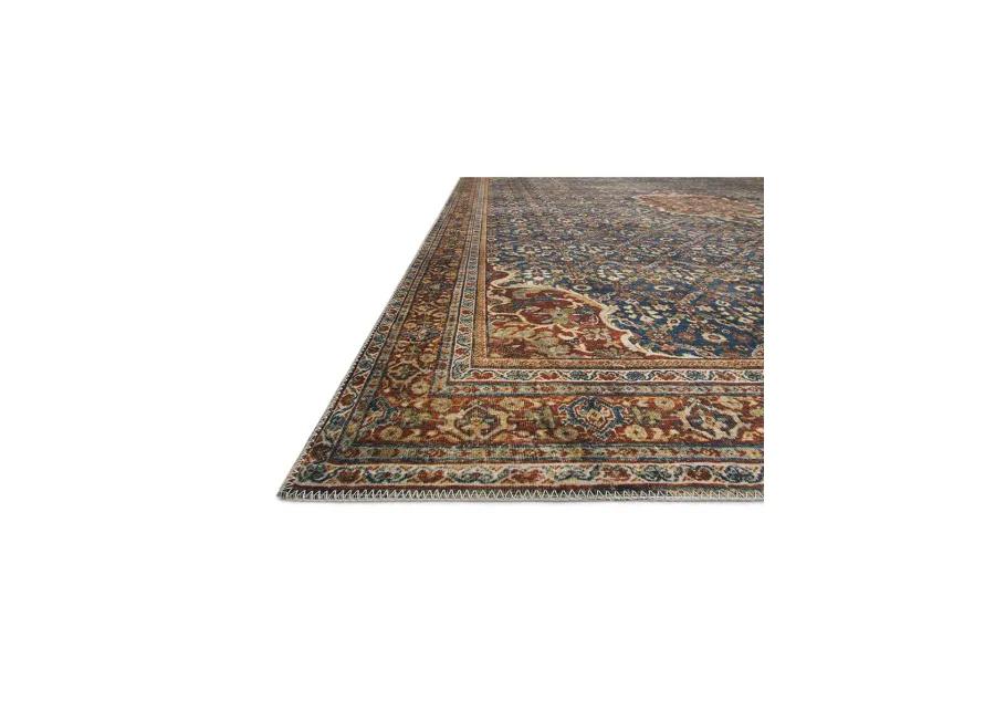 Layla LAY09 Cobalt Blue/Spice 2'6" x 9'6" Rug