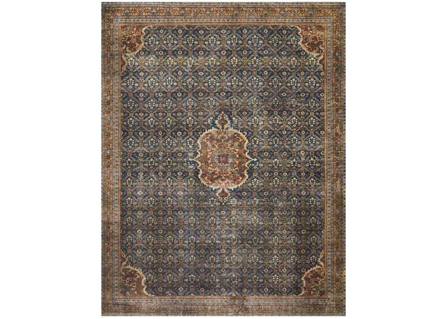 Layla LAY09 Cobalt Blue/Spice 2'6" x 9'6" Rug