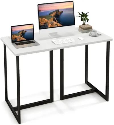 Modern Computer Desk 47 Inch Writing Study Table with Metal Frame